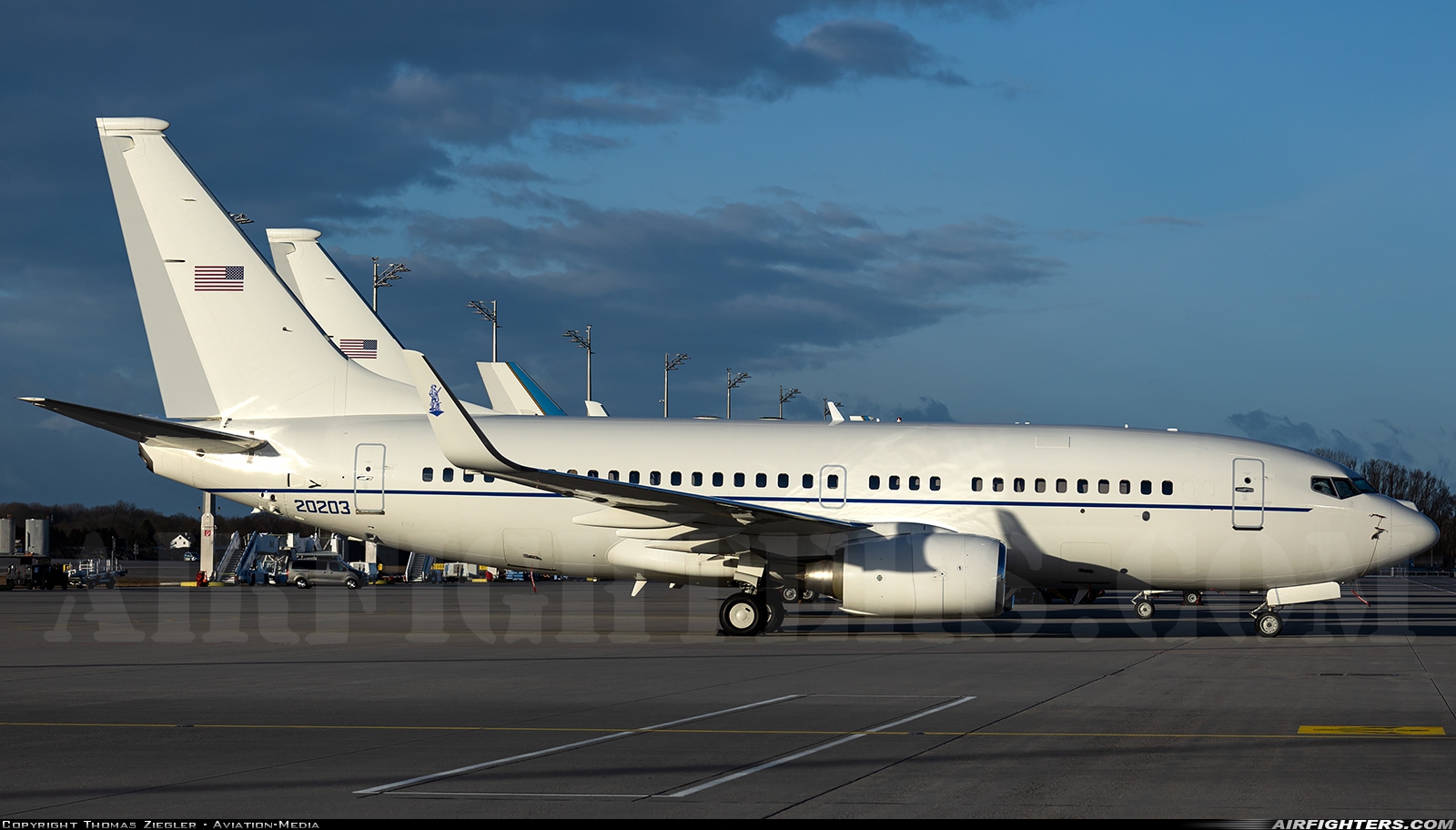 USA - Air Force Boeing C-40C (737-7CP BBJ) 02-0203 at Munich (- Franz Josef Strauss) (MUC / EDDM), Germany