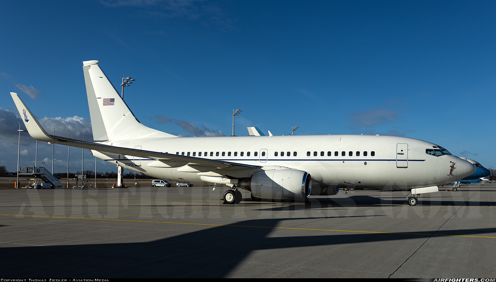 USA - Air Force Boeing C-40C (737-7CP BBJ) 02-0201 at Munich (- Franz Josef Strauss) (MUC / EDDM), Germany