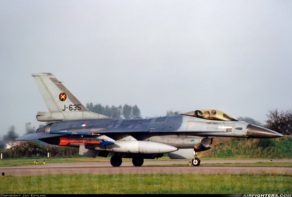 Netherlands - Air Force General Dynamics F-16AM Fighting Falcon J-635 at Leeuwarden (LWR / EHLW), Netherlands