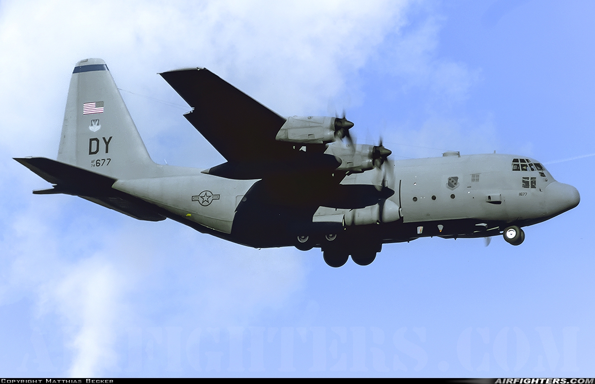 USA - Air Force Lockheed C-130H Hercules (L-382) 74-1677 at Ramstein (- Landstuhl) (RMS / ETAR), Germany