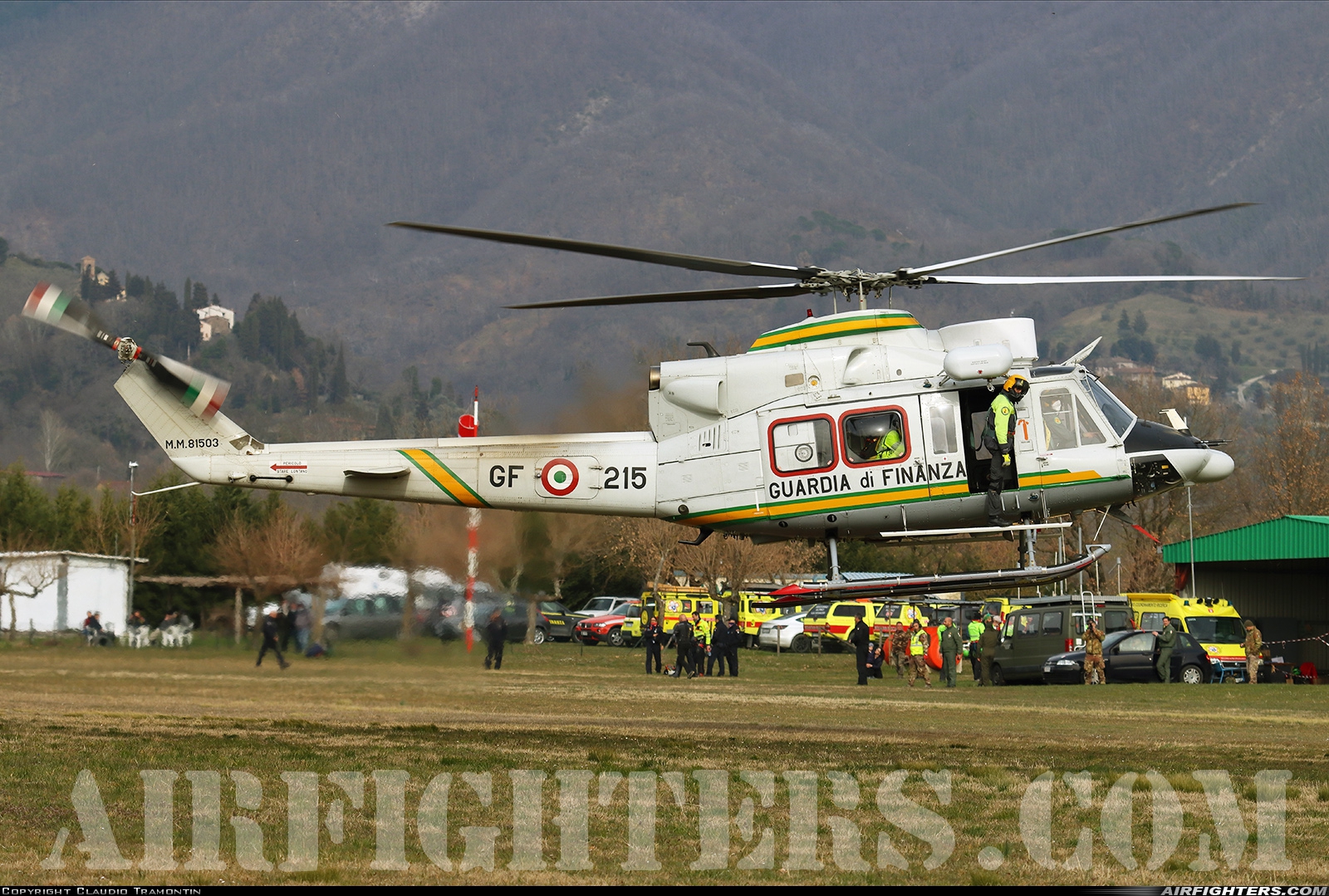 Italy - Guardia di Finanza Agusta-Bell AB-412HP Grifone MM81503 at Borgo San Lorenzo - Aviosuperficie Collina (IT-0395), Italy