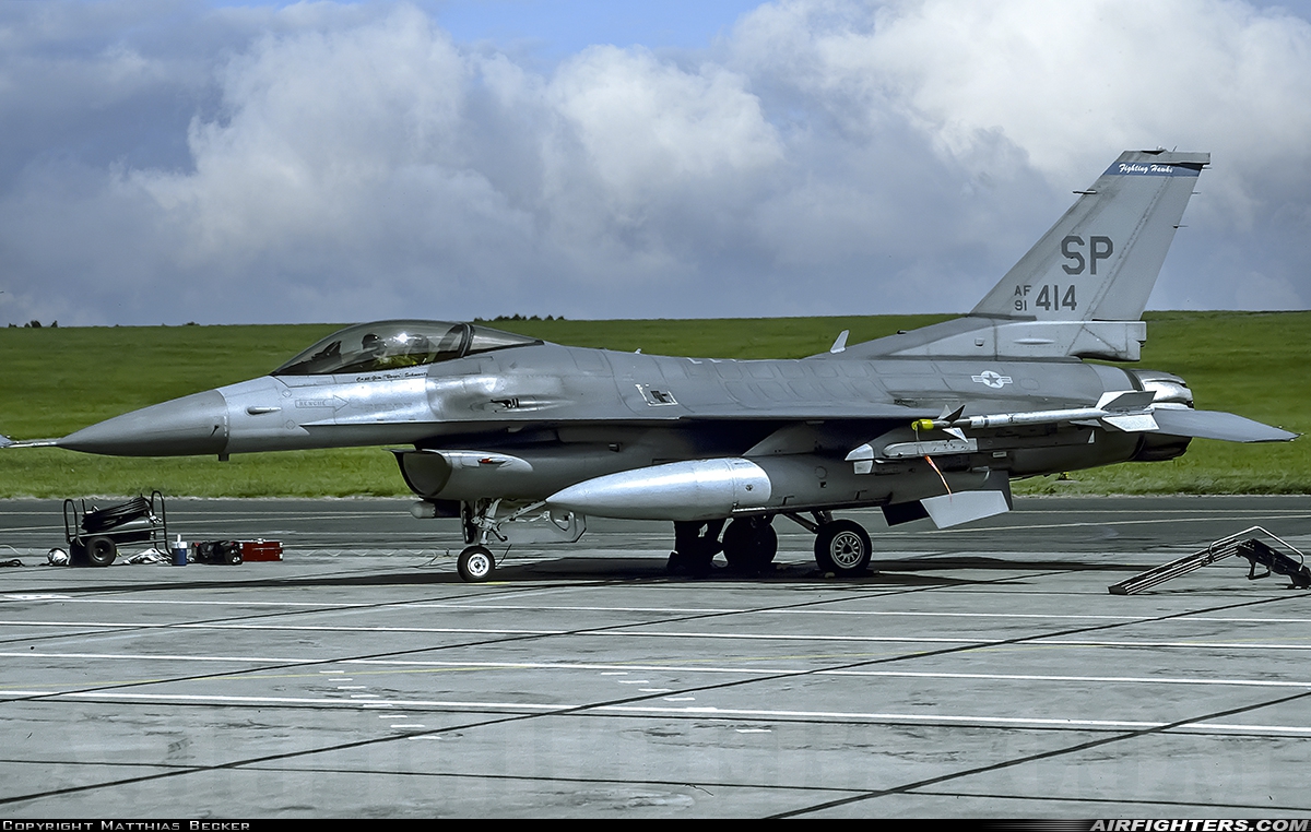 USA - Air Force General Dynamics F-16C Fighting Falcon 91-0414 at Bitburg (BBJ / EDRB), Germany