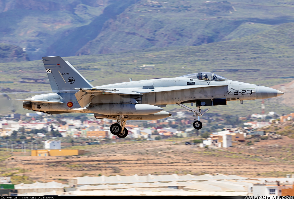 Spain - Air Force McDonnell Douglas F/A-18A+ Hornet C.15-95 at Gran Canaria (- Las Palmas / Gando) (LPA / GCLP), Spain