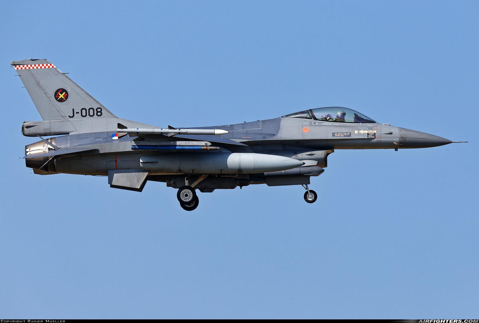 Netherlands - Air Force General Dynamics F-16AM Fighting Falcon J-008 at Leeuwarden (LWR / EHLW), Netherlands