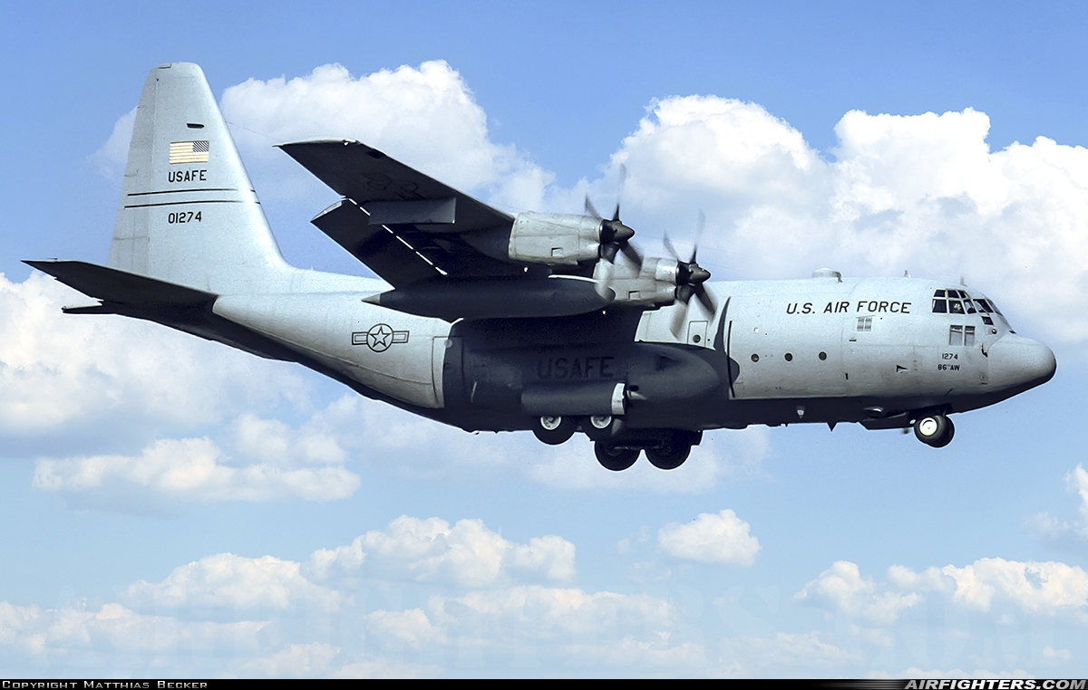 USA - Air Force Lockheed C-130E Hercules (L-382) 70-1274 at Ramstein (- Landstuhl) (RMS / ETAR), Germany
