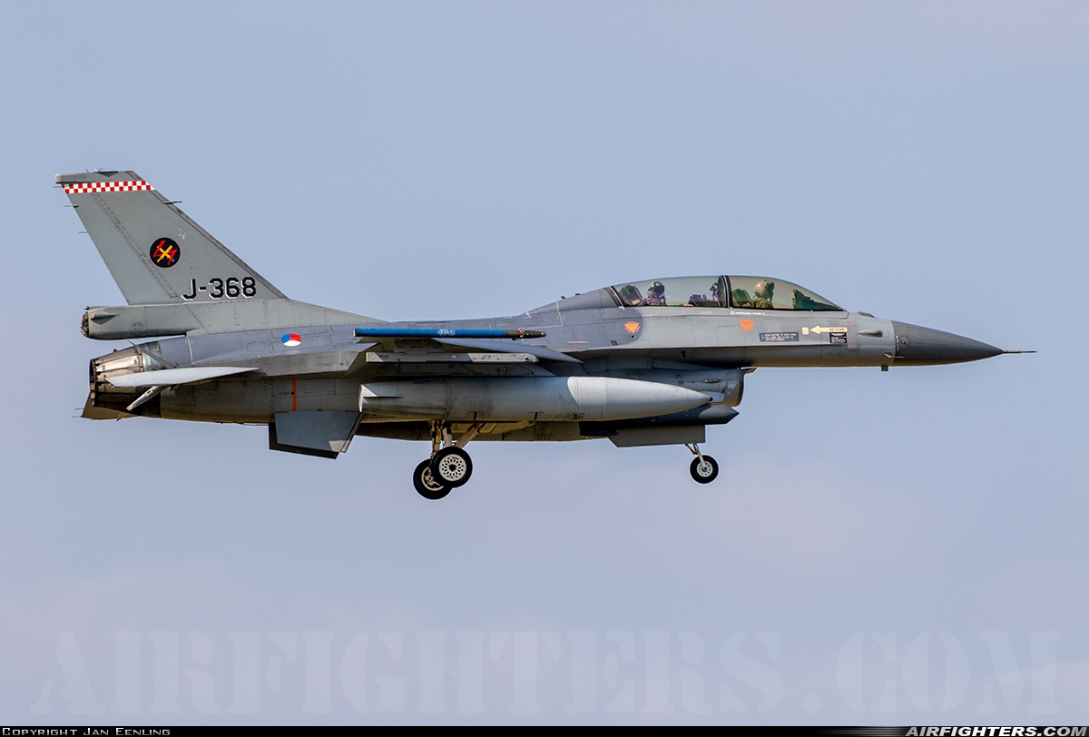 Netherlands - Air Force General Dynamics F-16BM Fighting Falcon J-368 at Leeuwarden (LWR / EHLW), Netherlands