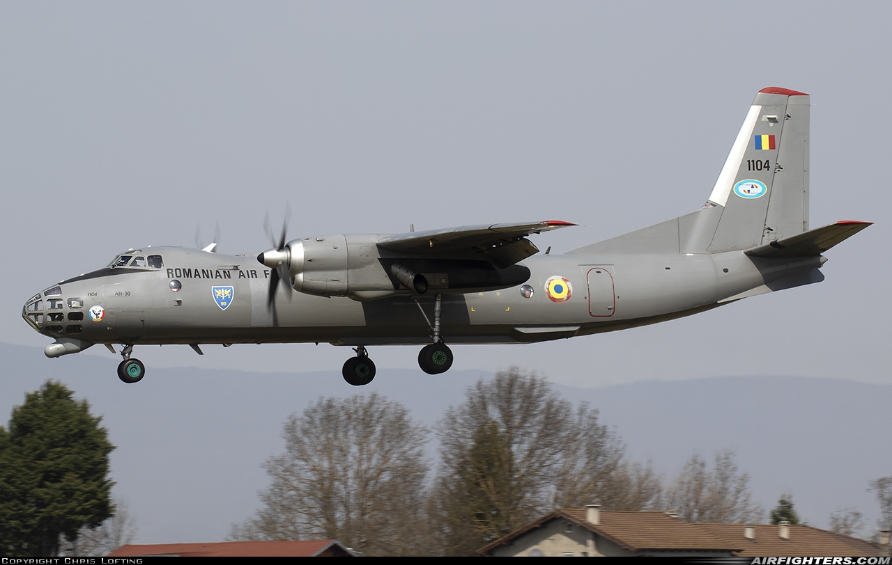 Romania - Air Force Antonov An-30 1104 at Zagreb - Pleso (ZAG / LDZA), Croatia