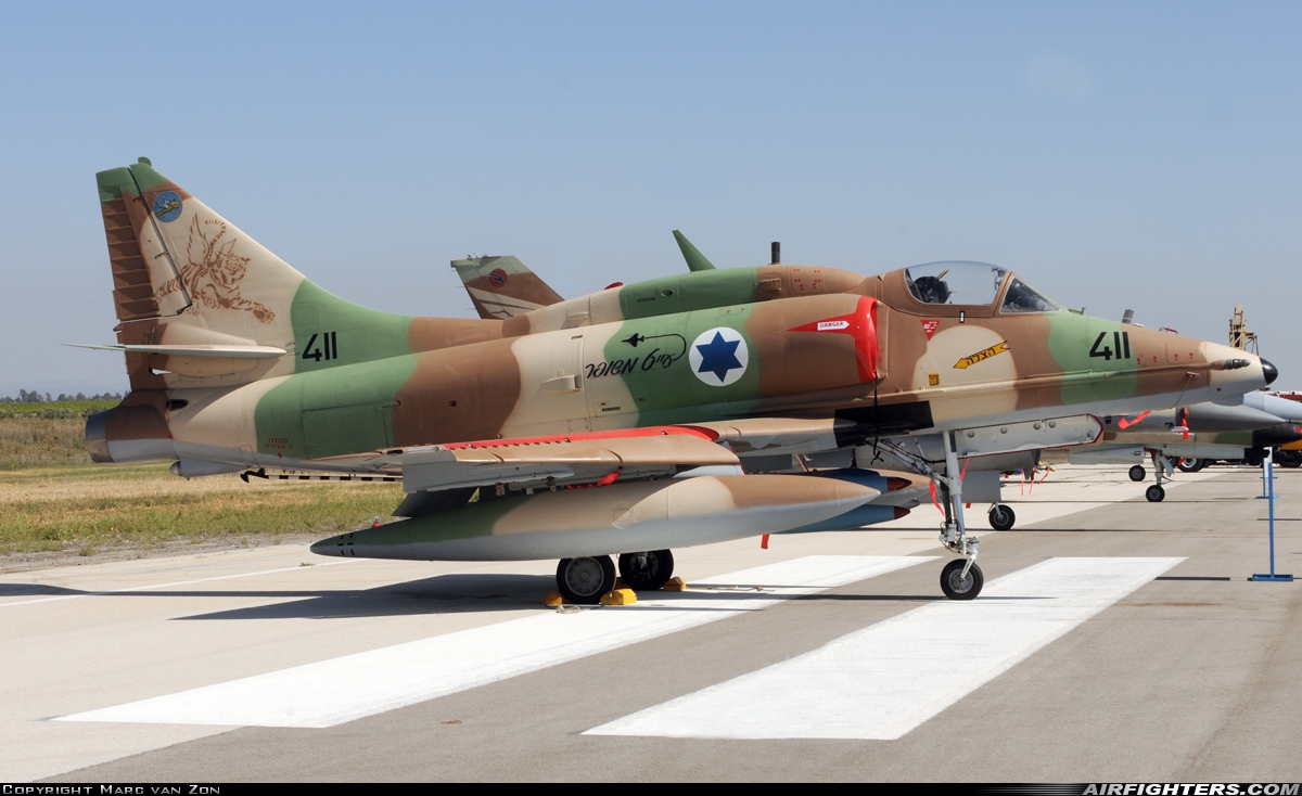 Israel - Air Force Douglas A-4N AyitM 411 at Tel Nof (LLEK), Israel