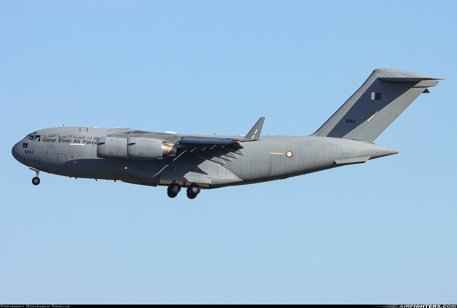 Qatar - Emiri Air Force Boeing C-17A Globemaster III A7-MAC at Venice - Tessera (Marco Polo) (VCE / LIPZ), Italy