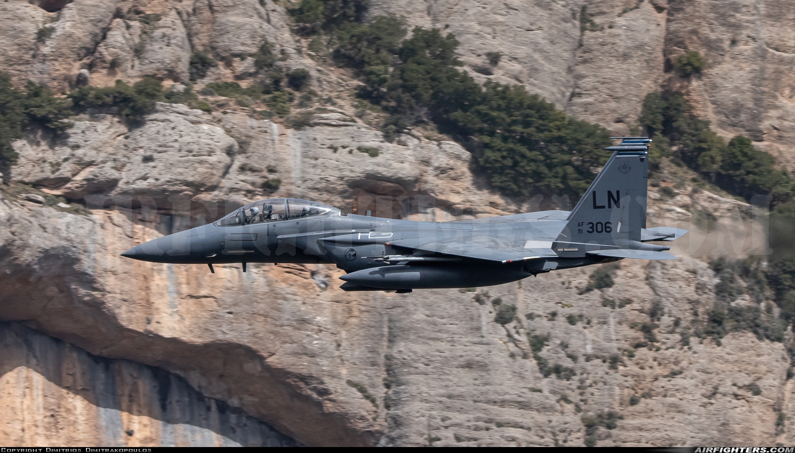 USA - Air Force McDonnell Douglas F-15E Strike Eagle 91-0306 at Off-Airport - Vouraikos Canyon, Greece