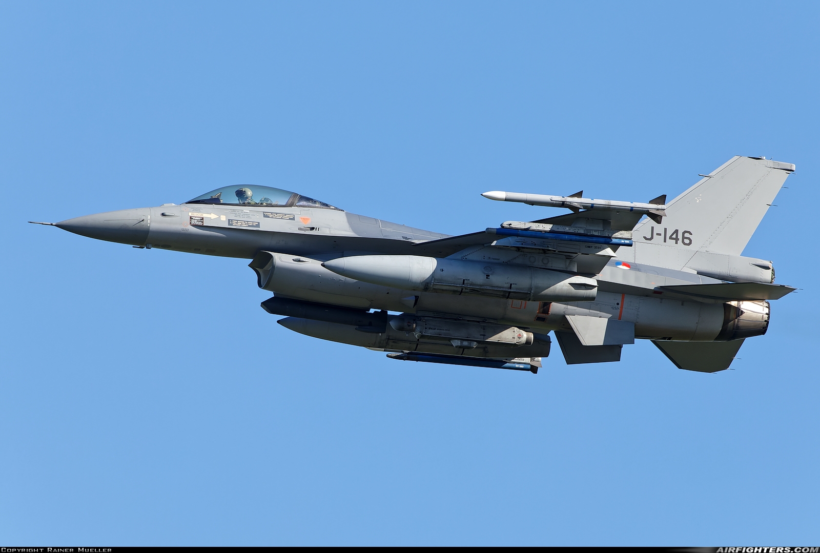 Netherlands - Air Force General Dynamics F-16AM Fighting Falcon J-146 at Leeuwarden (LWR / EHLW), Netherlands