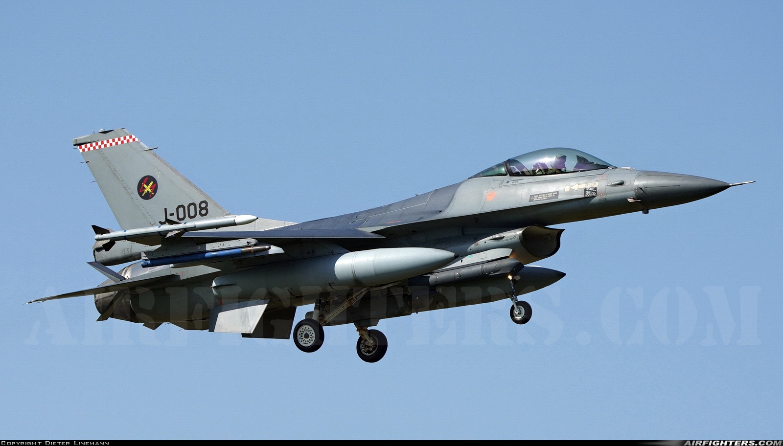 Netherlands - Air Force General Dynamics F-16AM Fighting Falcon J-008 at Leeuwarden (LWR / EHLW), Netherlands