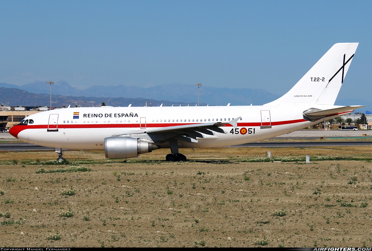 Spain - Air Force Airbus A310-304 T.22-2 at Malaga (AGP / LEMG), Spain