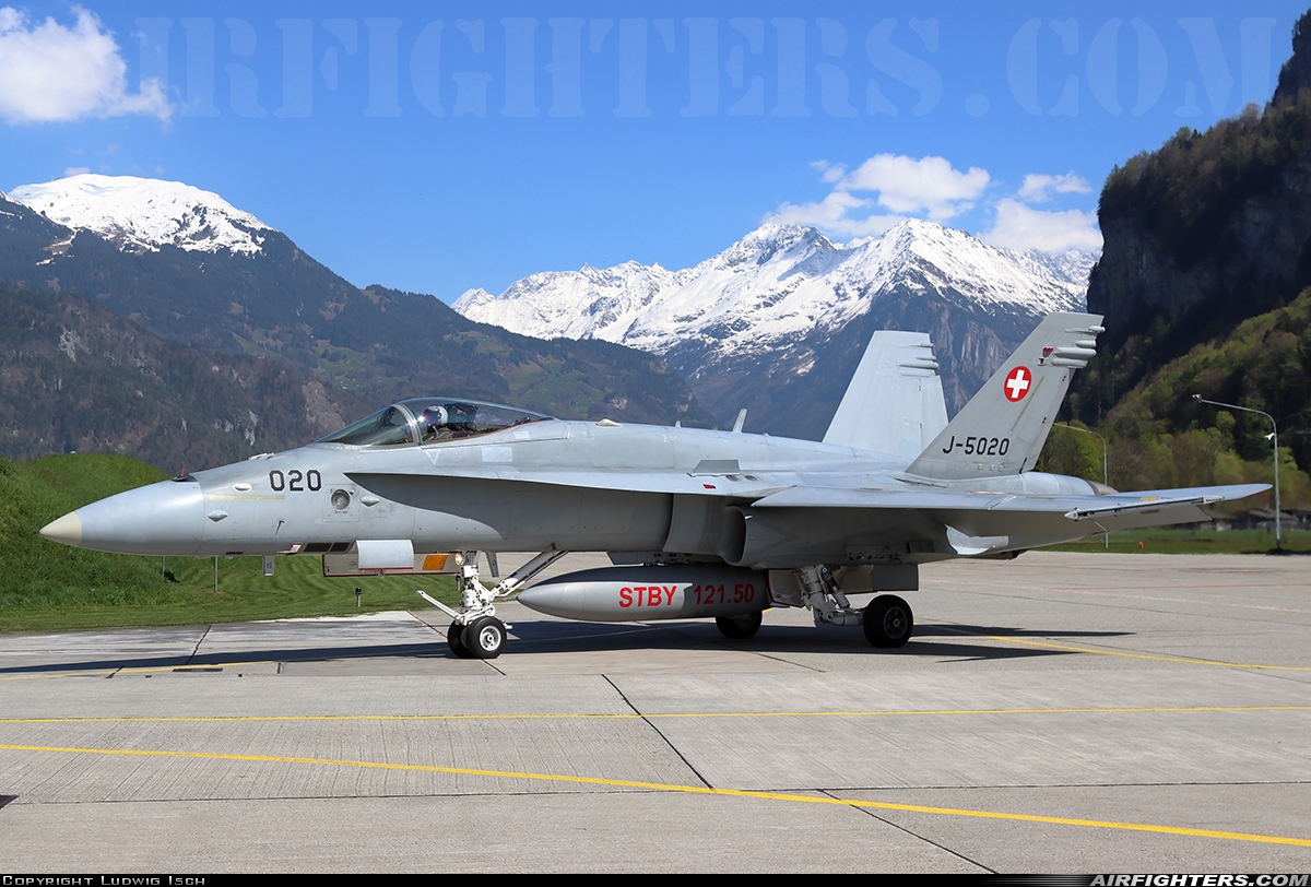 Switzerland - Air Force McDonnell Douglas F/A-18C Hornet J-5020 at Meiringen (LSMM), Switzerland