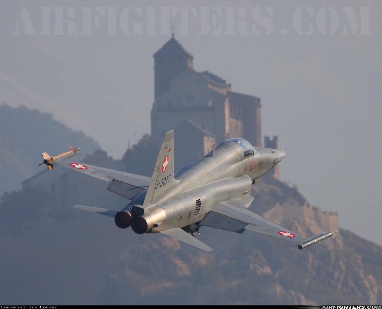 Switzerland - Air Force Northrop F-5E Tiger II J-3077 at Sion (- Sitten) (SIR / LSGS / LSMS), Switzerland