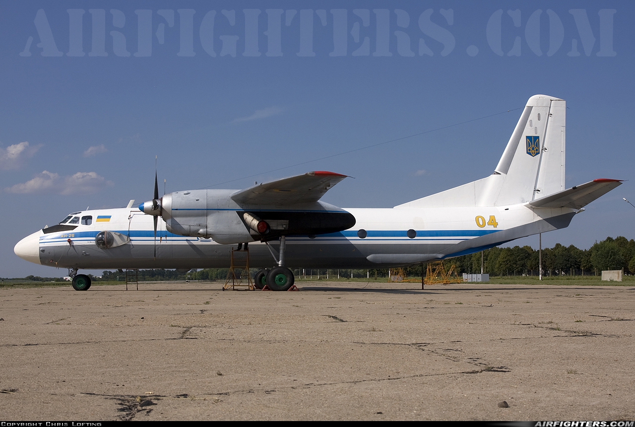 Ukraine - Air Force Antonov An-26 04 YELLOW at Kiev - Borispol (KBP / UKBB), Ukraine
