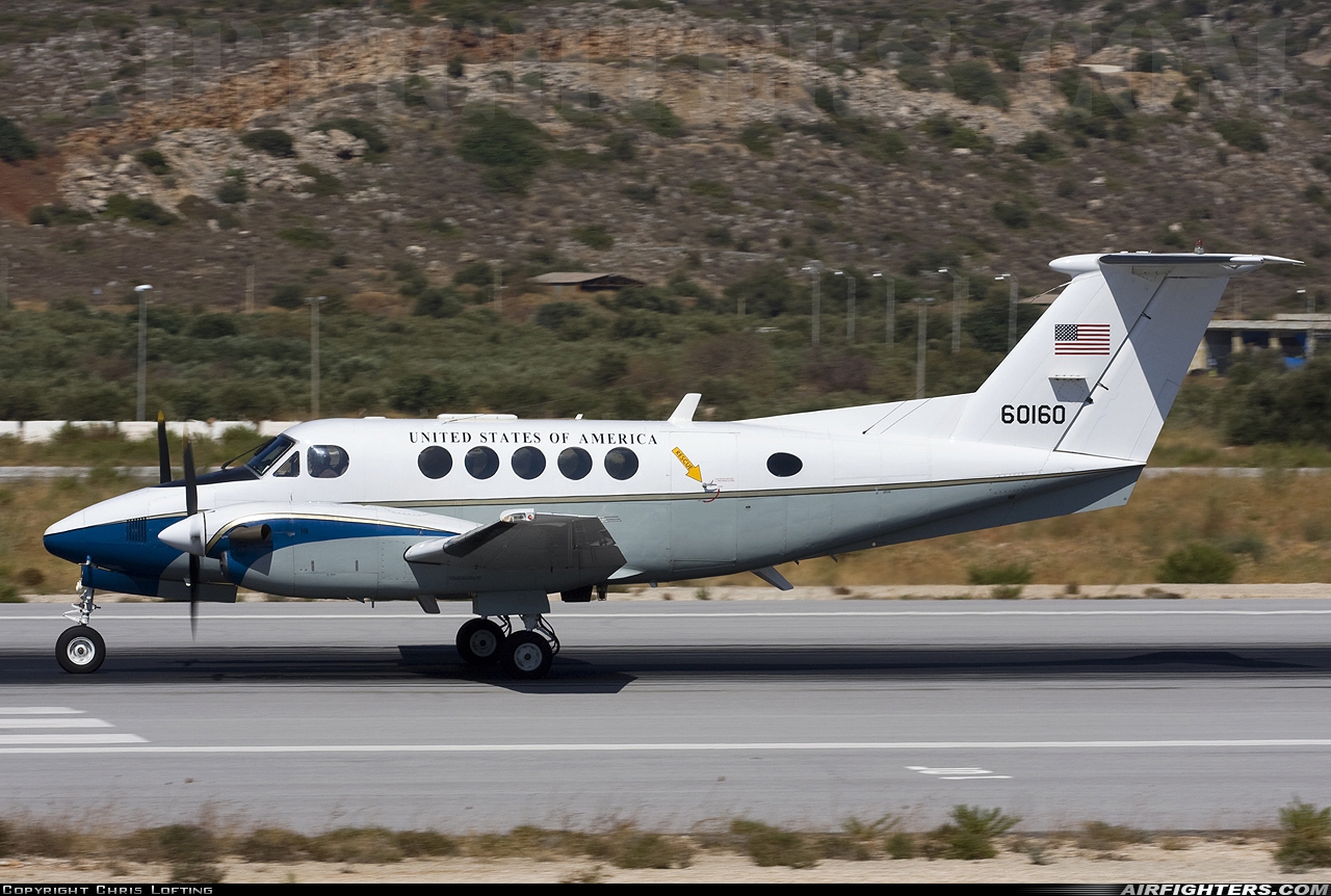 USA - Air Force Beech C-12C Huron (Super King Air A200) 76-0160 at Chania - Souda (CHQ / LGSA), Greece