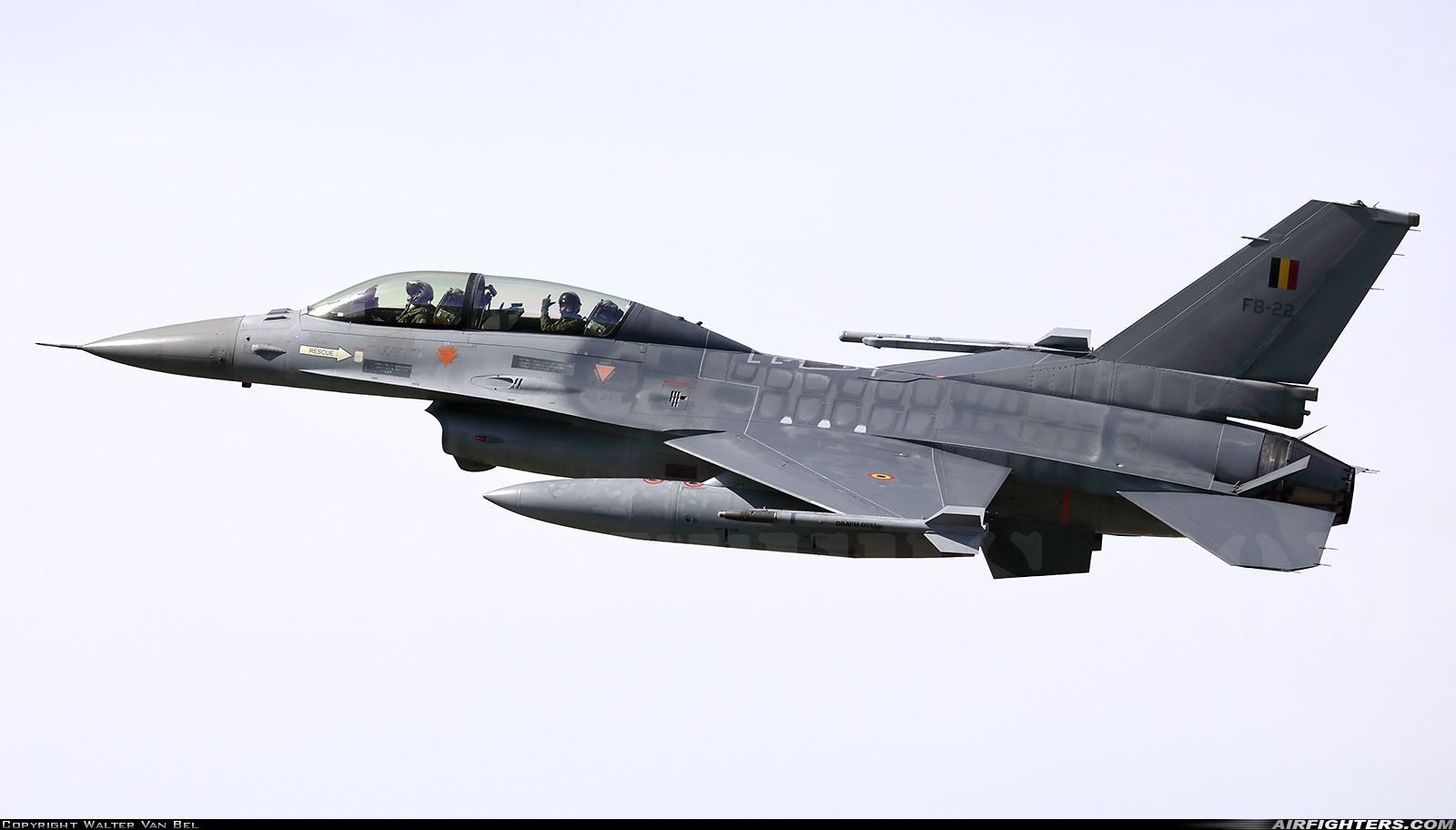Belgium - Air Force General Dynamics F-16BM Fighting Falcon FB-22 at Florennes (EBFS), Belgium