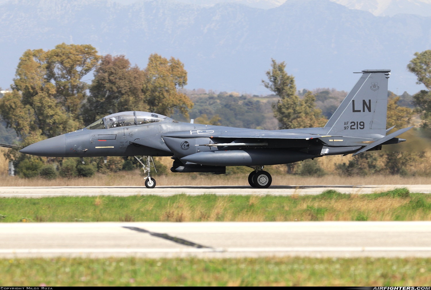 USA - Air Force McDonnell Douglas F-15E Strike Eagle 97-0219 at Andravida (Pyrgos -) (PYR / LGAD), Greece