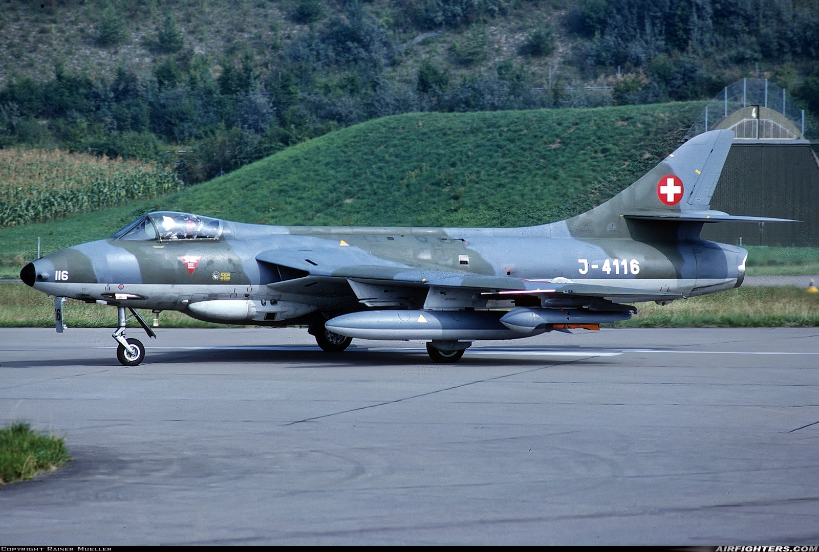 Switzerland - Air Force Hawker Hunter F58A J-4116 at Dubendorf (LSMD), Switzerland