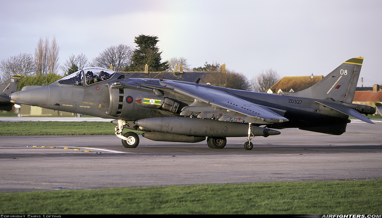 UK - Air Force British Aerospace Harrier GR.7A ZD327 at Yeovilton (YEO / EGDY), UK