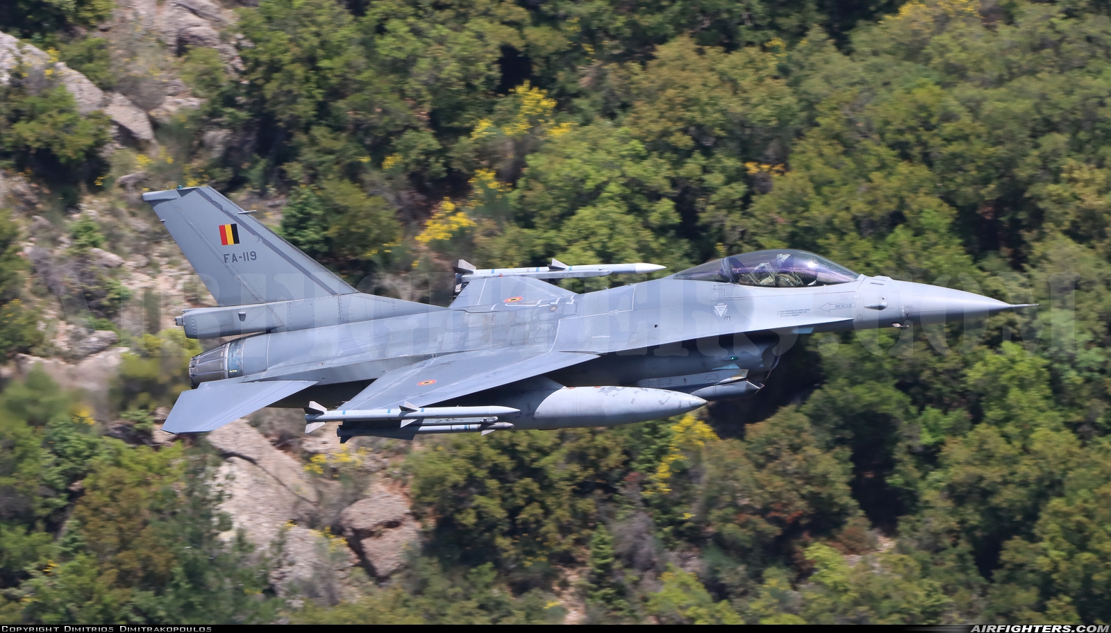 Belgium - Air Force General Dynamics F-16AM Fighting Falcon FA-119 at Off-Airport - Vouraikos Canyon, Greece