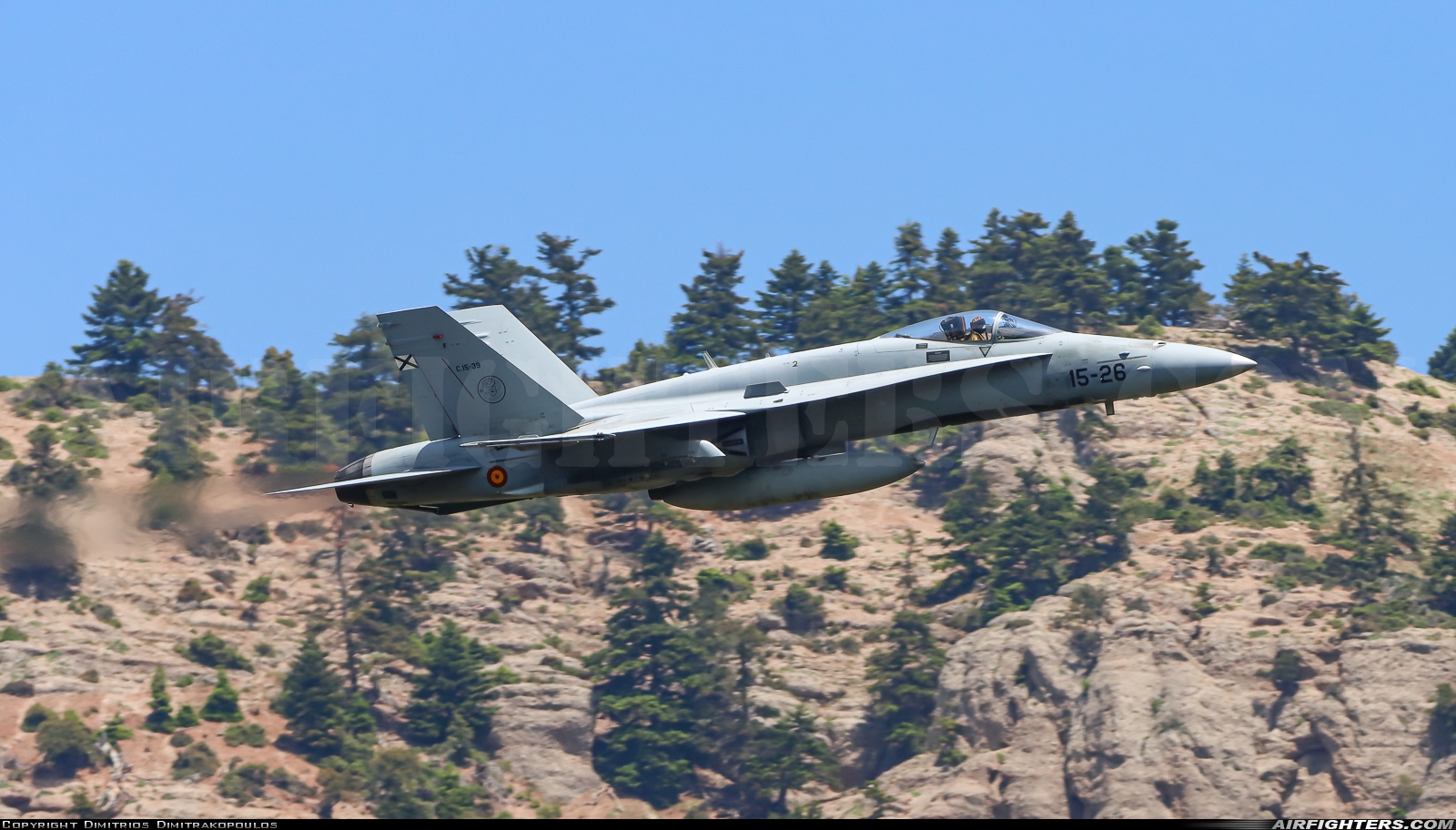 Spain - Air Force McDonnell Douglas C-15 Hornet (EF-18A) C.15-39 at Off-Airport - Vouraikos Canyon, Greece