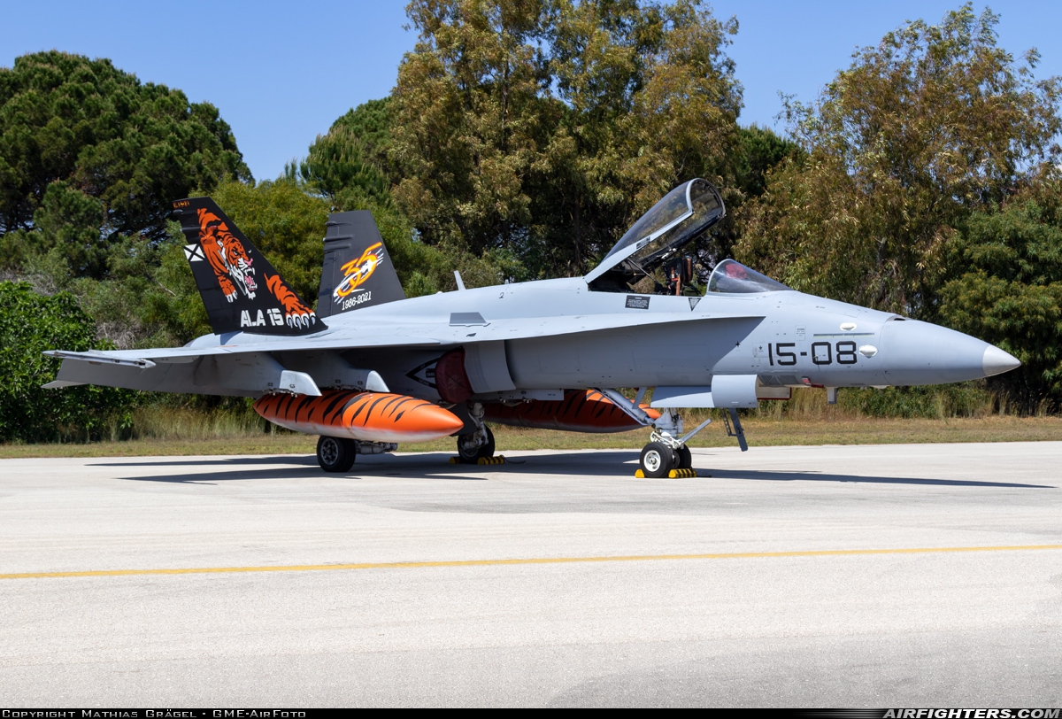 Spain - Air Force McDonnell Douglas C-15 Hornet (EF-18A) C.15-21 at Araxos (GPA / LGRX), Greece