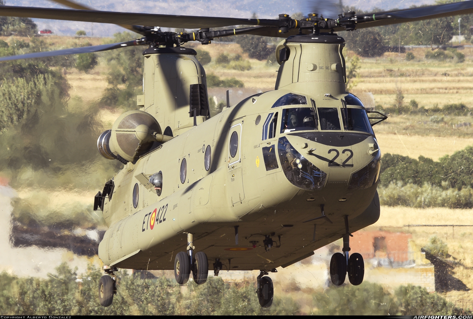 Spain - Army Boeing Vertol CH-47F Chinook HT.17-22A at Off-Airport - Guadalix De La Sierra, Spain
