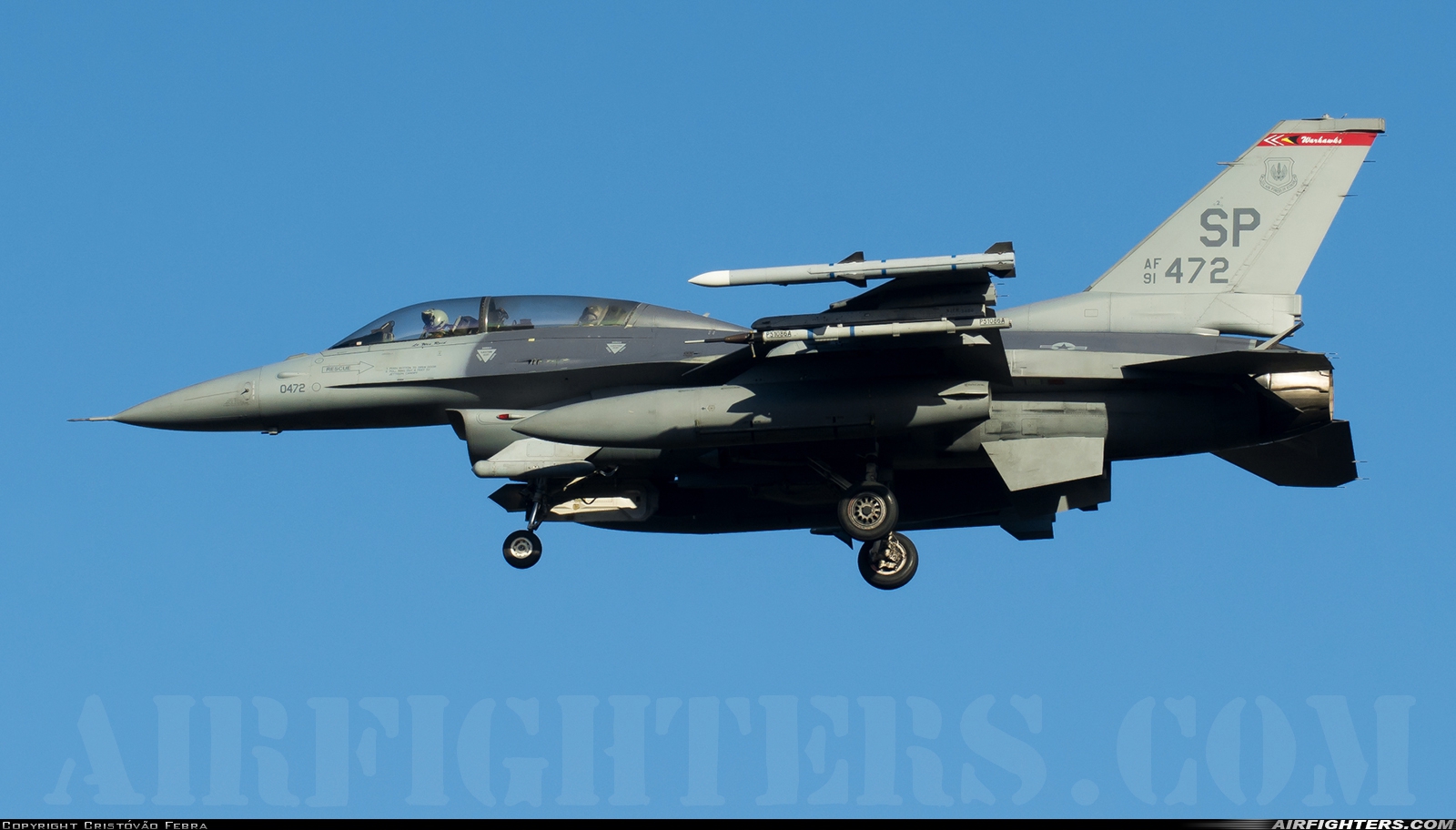 USA - Air Force General Dynamics F-16D Fighting Falcon 91-0472 at Monte Real (BA5) (LPMR), Portugal