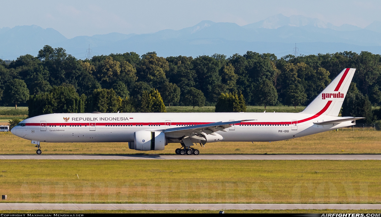 Indonesia - Government Boeing 777-3U3/ER PK-GIG at Munich (- Franz Josef Strauss) (MUC / EDDM), Germany