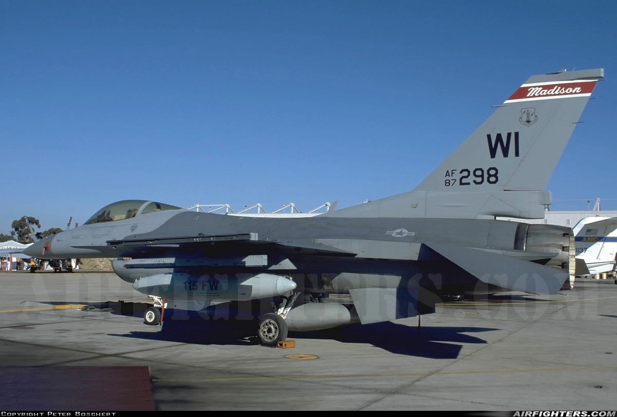 USA - Air Force General Dynamics F-16C Fighting Falcon 87-0298 at San Diego - Miramar MCAS (NAS) / Mitscher Field (NKX / KNKX), USA