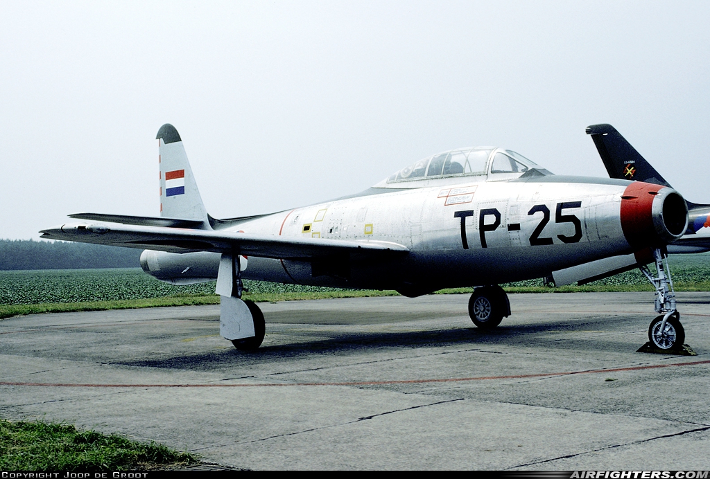 Netherlands - Air Force Republic F-84E Thunderjet K-6 at Arnhem - Deelen (EHDL), Netherlands