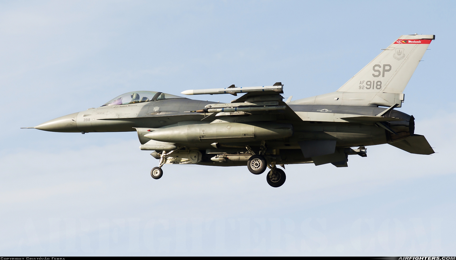 USA - Air Force General Dynamics F-16C Fighting Falcon 92-3918 at Monte Real (BA5) (LPMR), Portugal