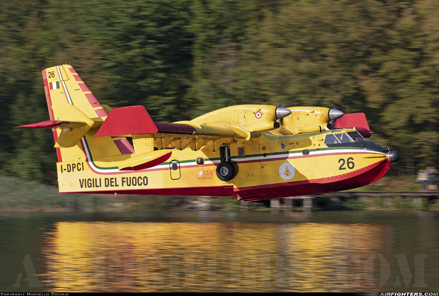 Italy - Vigili del Fuoco Canadair CL-415 I-DPCI at Off-Airport - Lago di Cavazzo, Italy