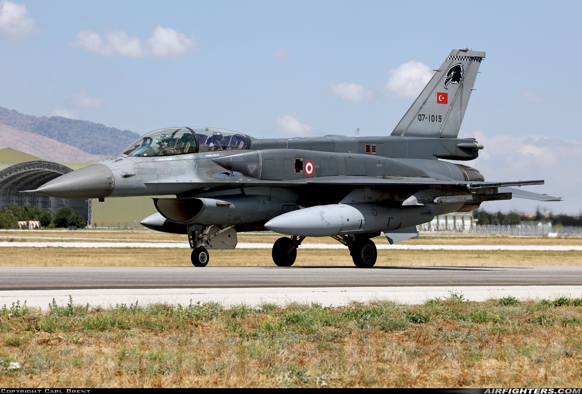 Türkiye - Air Force General Dynamics F-16D Fighting Falcon 07-1019 at Konya (KYA / LTAN), Türkiye