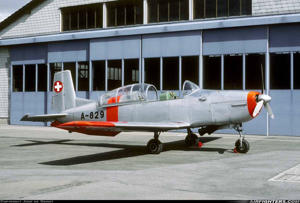 Switzerland - Air Force Pilatus P-3-05 A-829 at Interlaken (LSMI), Switzerland