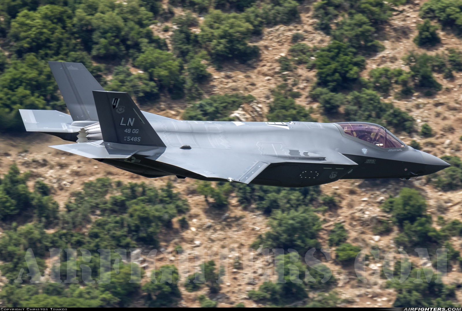 USA - Air Force Lockheed Martin F-35A Lightning II 19-5485 at Off-Airport - Vouraikos Canyon, Greece