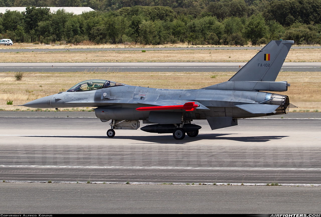 Belgium - Air Force General Dynamics F-16AM Fighting Falcon FA-102 at Beja (BA11) (LPBJ), Portugal