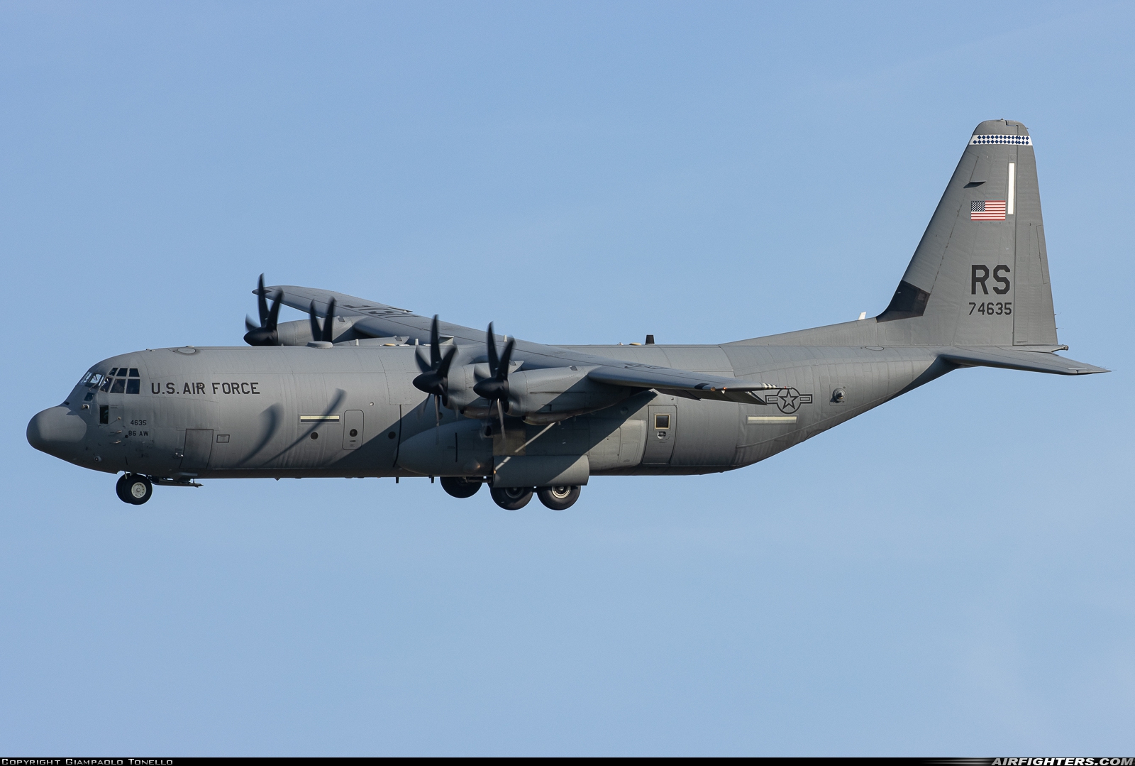 USA - Air Force Lockheed Martin C-130J-30 Hercules (L-382) 07-4635 at Aviano (- Pagliano e Gori) (AVB / LIPA), Italy