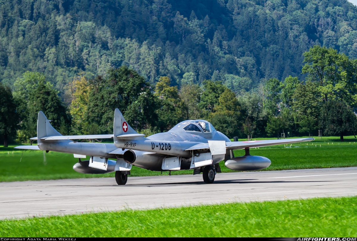 Private - Fliegermuseum Altenrhein De Havilland DH-115 Vampire T.55 HB-RVF at Mollis (LSMF), Switzerland
