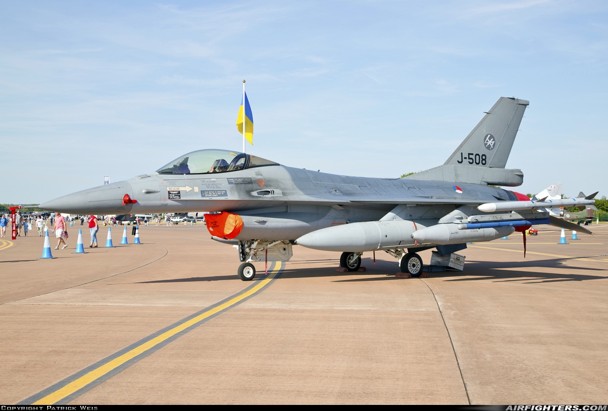 Netherlands - Air Force General Dynamics F-16AM Fighting Falcon J-508 at Fairford (FFD / EGVA), UK