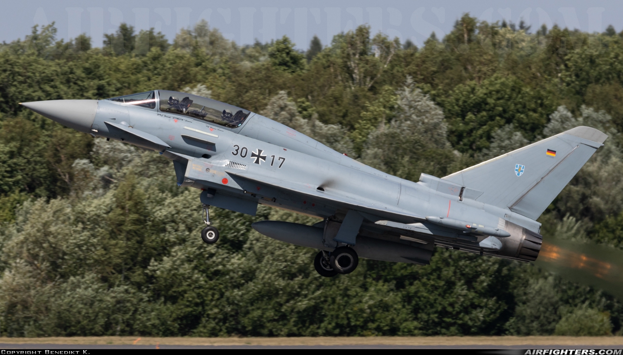 Germany - Air Force Eurofighter EF-2000 Typhoon T 30+17 at Rostock - Laage (RLG / ETNL), Germany