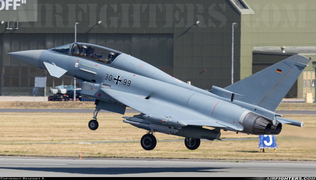 Germany - Air Force Eurofighter EF-2000 Typhoon T 30+99 at Rostock - Laage (RLG / ETNL), Germany