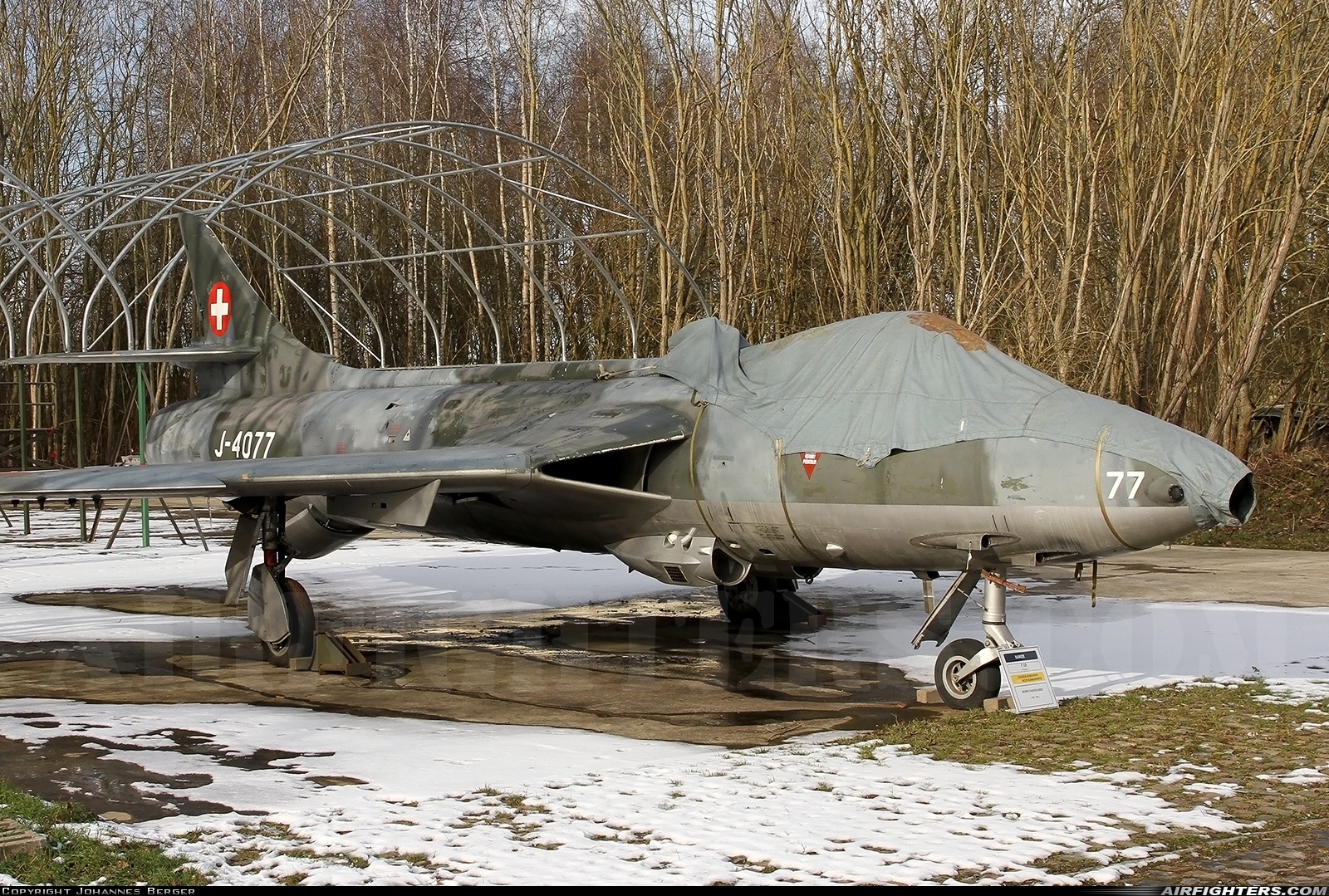 Switzerland - Air Force Hawker Hunter F58 J-4077 at Beauvechain (EBBE), Belgium