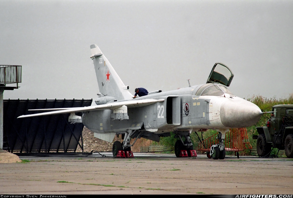 Russia - Air Force Sukhoi Su-24M 22 WHITE at Lipetsk (LPK / UUOL), Russia