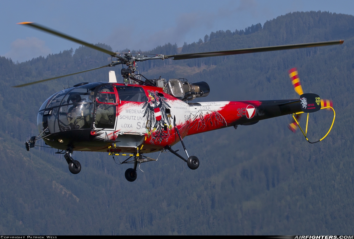 Austria - Air Force Aerospatiale SA-316B Alouette III 3E-KZ at Zeltweg (LOXZ), Austria