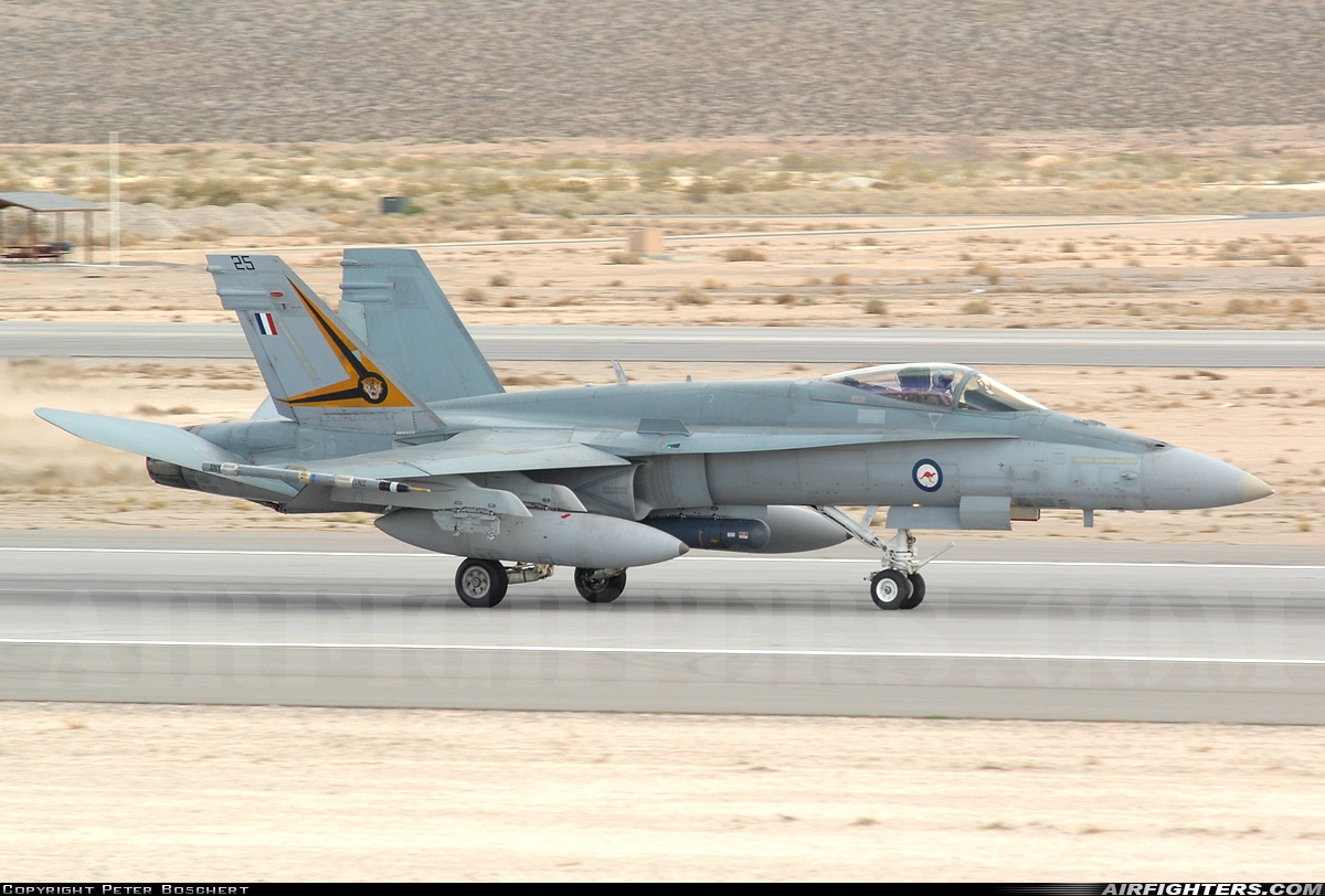 Australia - Air Force McDonnell Douglas F/A-18A Hornet A21-25 at Las Vegas - Nellis AFB (LSV / KLSV), USA