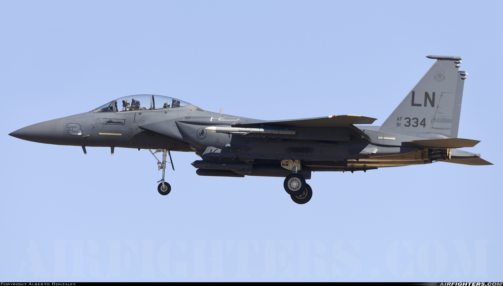 USA - Air Force McDonnell Douglas F-15E Strike Eagle 91-0334 at Albacete (- Los Llanos) (LEAB), Spain