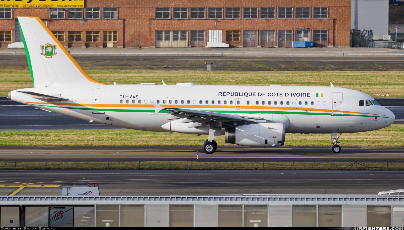 Ivory Coast - Air Force Airbus A319-133X CJ TU-VAS at Brussels - National (Zaventem) / Melsbroek (BRU / EBBR / EBMB), Belgium